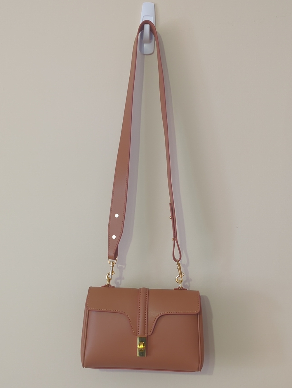 Fall Brown Purse Autumn Brown Crossbody Bag With Gold Accents
